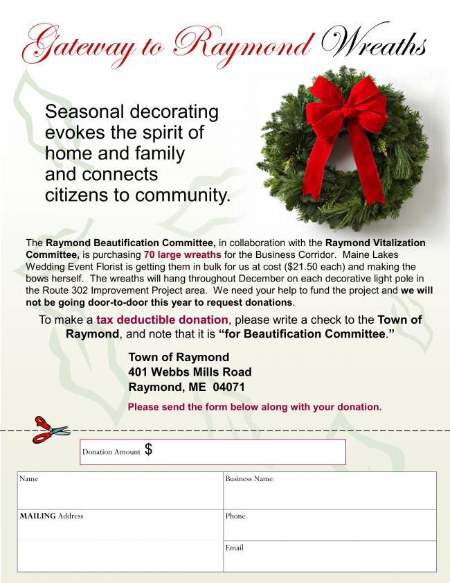 Town of Raymond, Maine 401 bs Mills Road, Raymond, Maine 04071